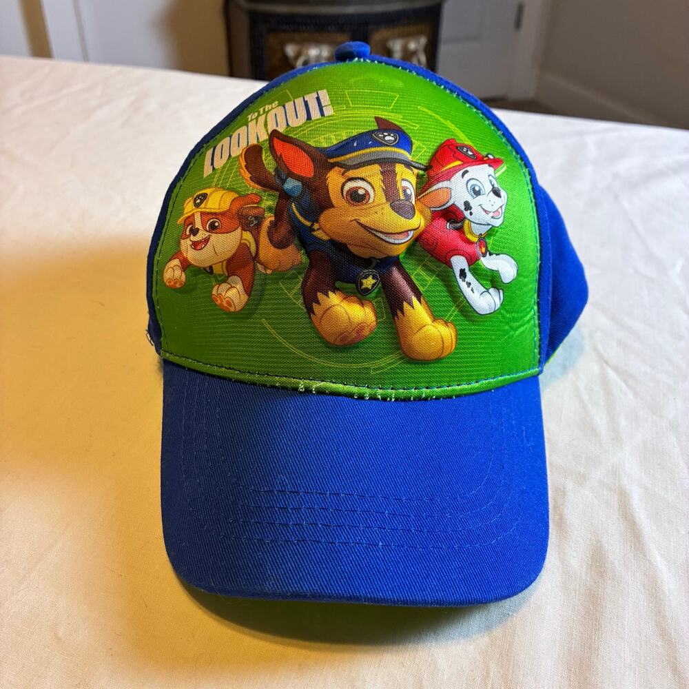 Paw Patrol Toddler Baseball Cap Chase Marshall Rubble Nickelodeon Blue Green Hat